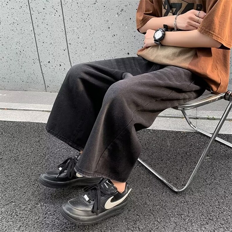 复古牛仔裤男春秋款直筒宽松大码裤子美式高街阔腿休闲裤5157P40,男装牛仔裤,星座410-2