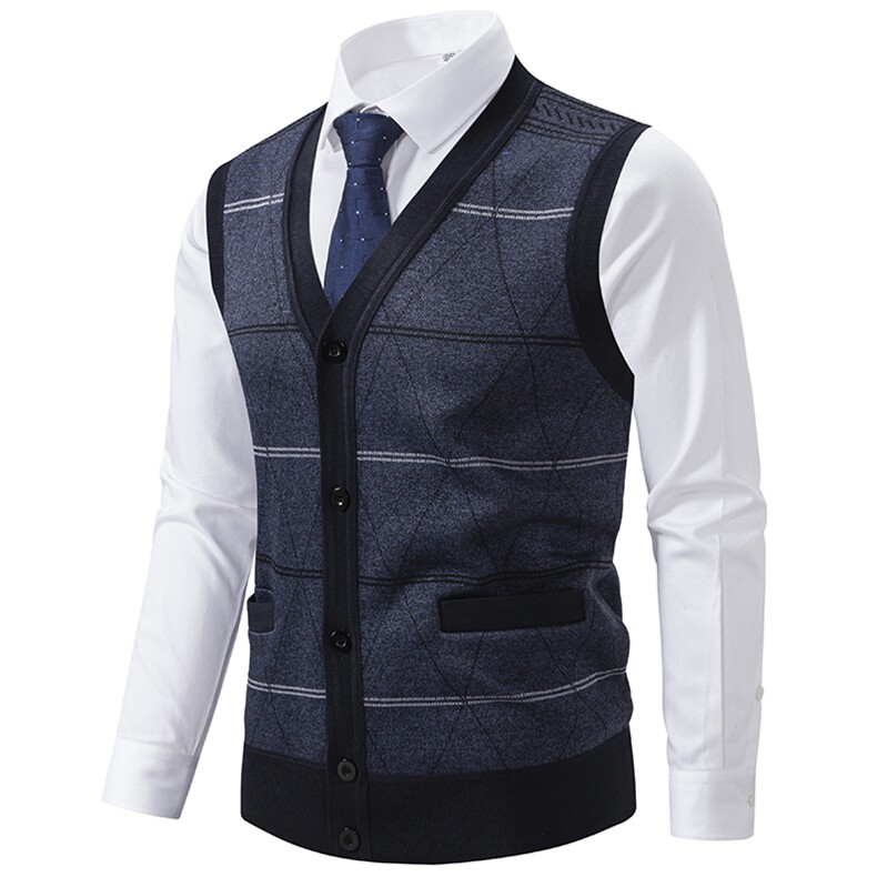 开衫毛衣背心男士内搭秋冬季保暖修身针织衫马甲外套男款 M13图片