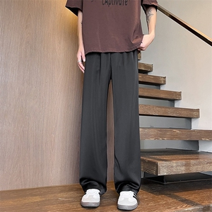 8XL-M 特大码冰丝裤醋酸阔腿裤男缎面高腰垂感防晒凉凉裤K979P45图片