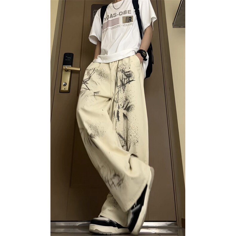 潮牌高街牛仔裤2025春夏新花色新中式宽松百搭痞帅青少年裤002P55,男装牛仔裤,电商D256A(原A064A)
