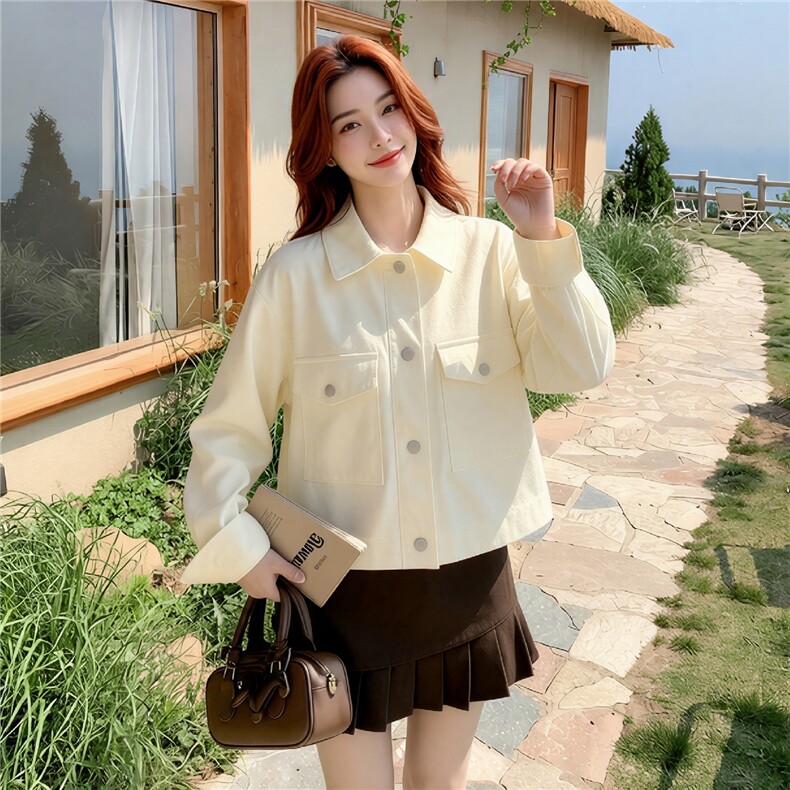 【现货】学院风春装短款外套2C327-6608P130控218,女装短外套,2C327