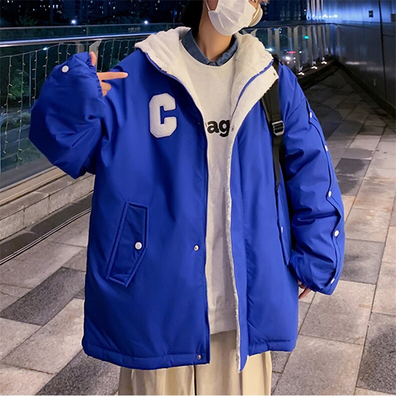 两面穿连帽加绒排扣棉衣男女双面棉服情侣棉袄外套3328-P80控118,男装棉衣,星座207