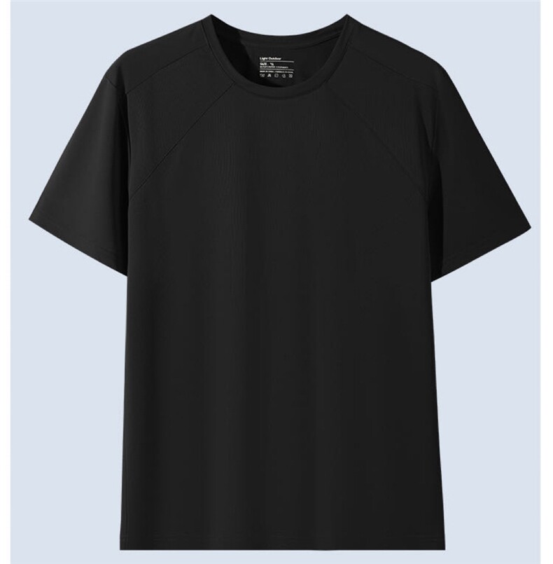 夏季新款男女同款同款冰丝速干圆领短袖，男装T恤，鲁菏羊绒