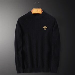 2540 冬季新款加厚澳洲山羊绒保暖休闲美杜莎刺绣毛衣(M-4XL图片