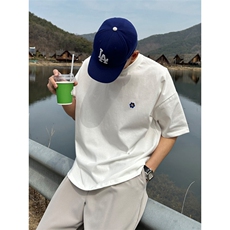 重磅简约百搭经典纯色短袖T恤男女ins情侣装半袖体恤衫DT04，男装T恤，星座710