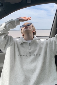 wassup happy半拉链卫衣男款春秋季2025新款潮流立领情侣休闲外套图片