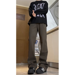 自拍图大胆上 美式cleanfit休闲裤百搭直筒卫裤男长裤K3662-特P42图片