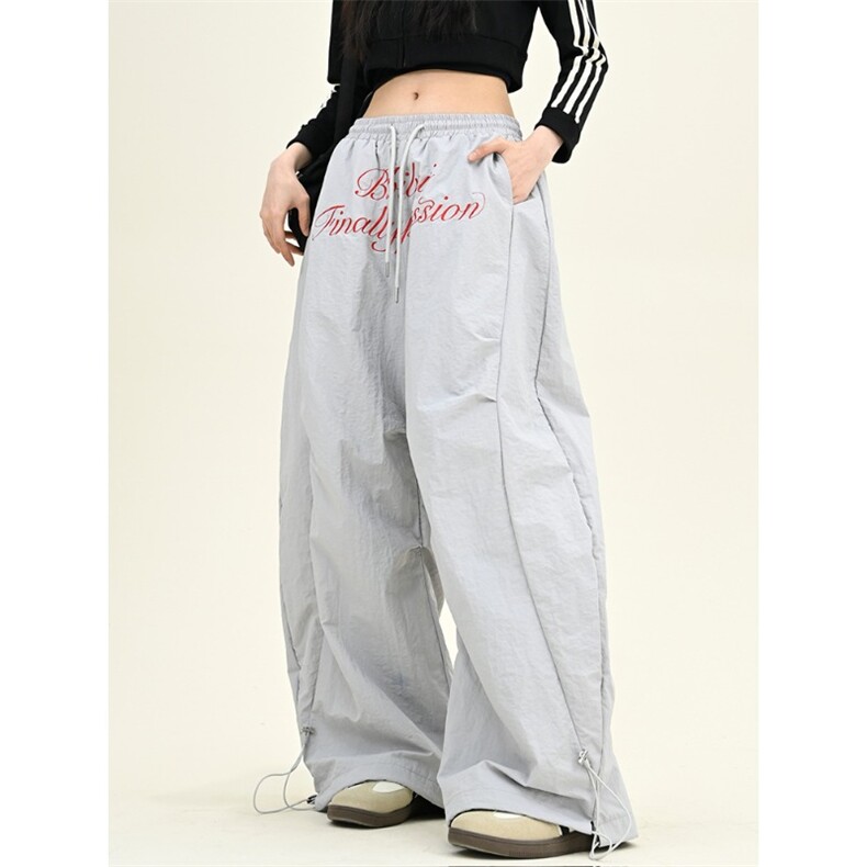 B3001-P49美式复古字母棉裤男女冬季设计感加绒加厚弯刀裤，男装棉裤，电商B323A