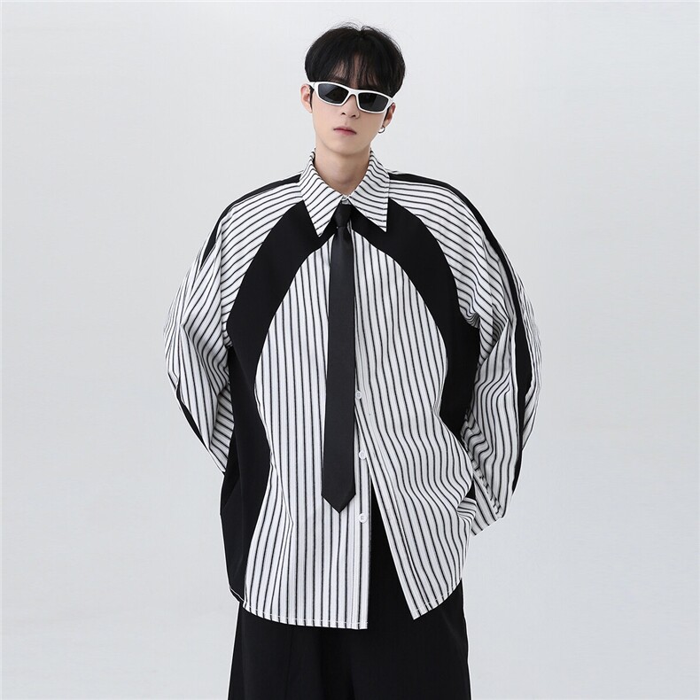 现货美式复古撞色格纹衬衫男女春季潮宽松翻领外套百搭衬衣，男装衬衫，电商C307