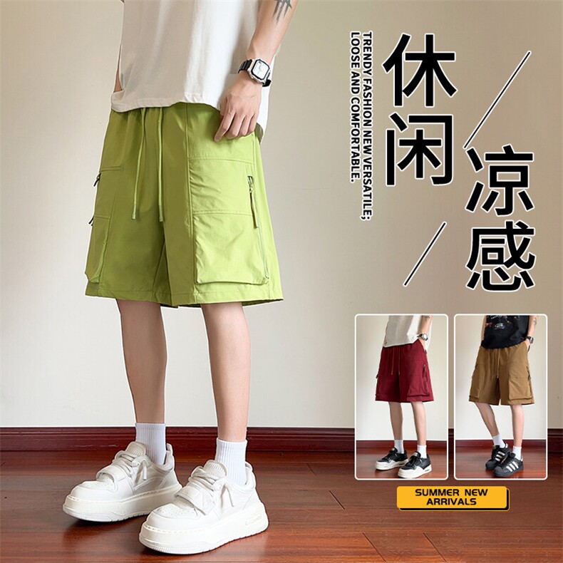 抖音品质港版复古冰丝清凉男女工装短裤A146-GY502特p35量大优,男装牛仔裤,HDA146
