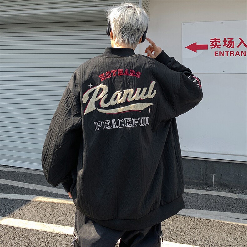 JK8802-P52美式春秋潮牌华夫格棒球服夹克,男装夹克,星座1503
