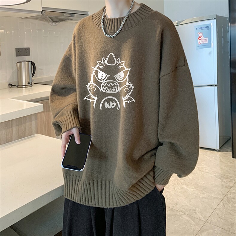 半高领毛衣男士大码针织衫男毛线衣男 M18361-P45 加绒款-P65图片