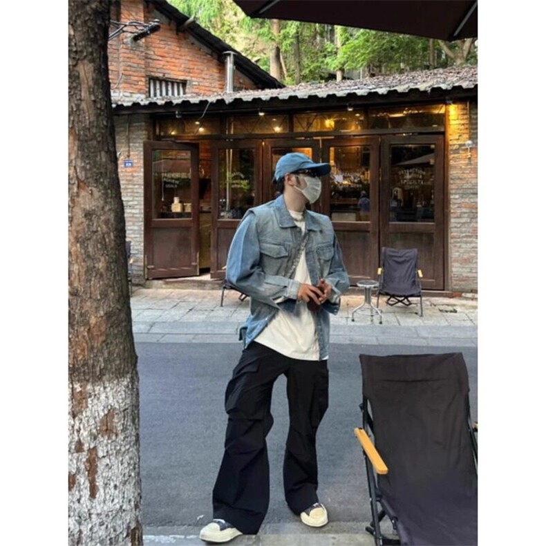 垫肩牛仔外套男美式正肩小众夹克JK004特P70,男装工装外套,星座908-1