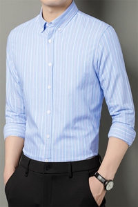 DN9203男式2023年春季新款长袖衬衫男装商务时尚休闲衬衣P65图片