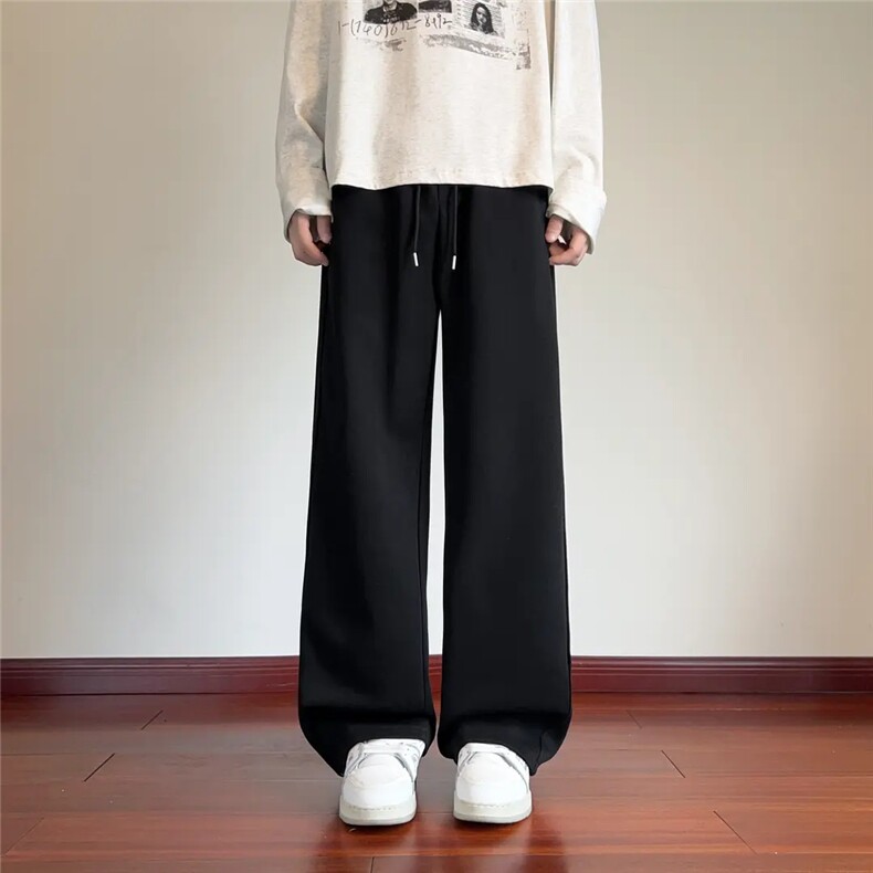 美式高街铆钉男女款秋宽松直筒阔腿弯刀卫裤SZK530P33,男装休闲裤,星座1112-1