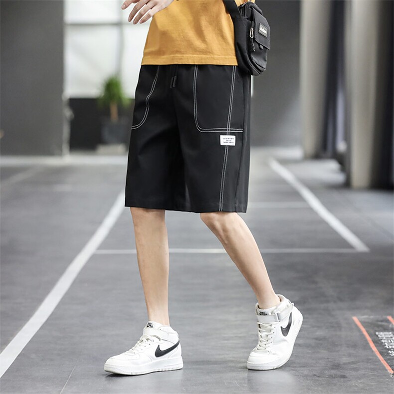 夏季新款短裤男宽松潮流港风百搭休闲五分裤运动短裤325-P20控48,男装休闲裤,星座717