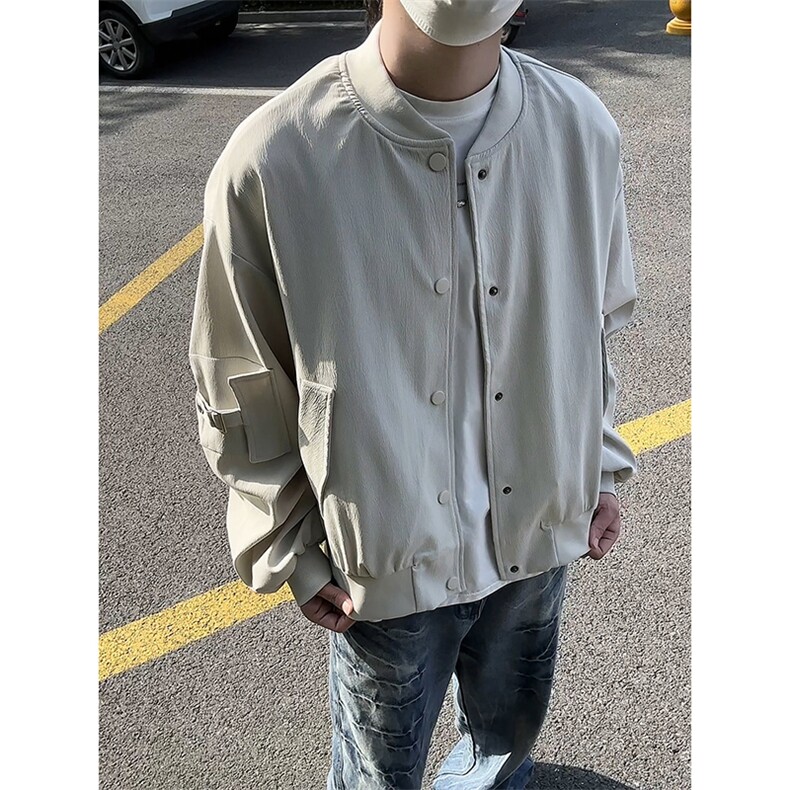 模特-美式复古小众宽松机车夹克外套男9015-P68,男装夹克,电商B380（原B361）