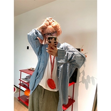 男女复古慵懒风2026韩系宽松休闲衬衣长袖防晒上衣外套MCS10，男装防晒衣，星座208-5