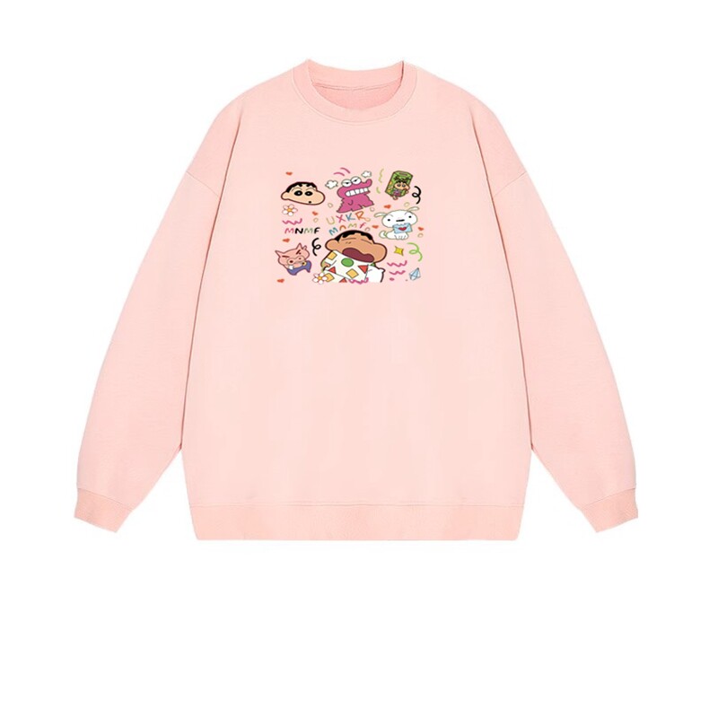 2025年秋季长袖套头通勤蜡笔小新，女装卫衣/绒衫，花可