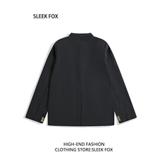 有货。潮牌痞帅设计感学院风西装外套男女W6957-P50，男装西服套装，星座412-3