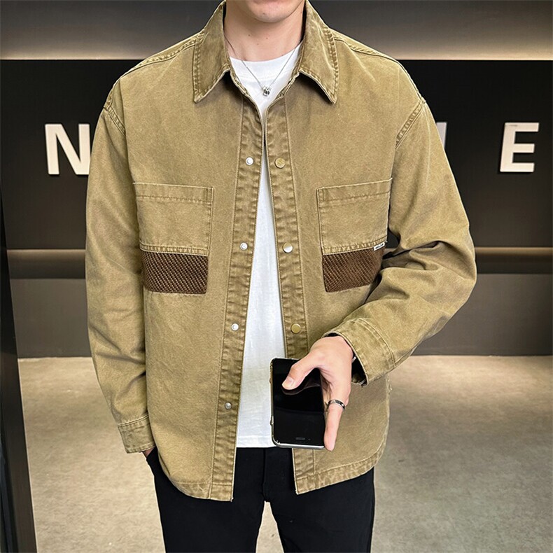 春季新款牛仔外套男衬衫式夹克男B321-9502-P115,男装衬衫,电商B321-1