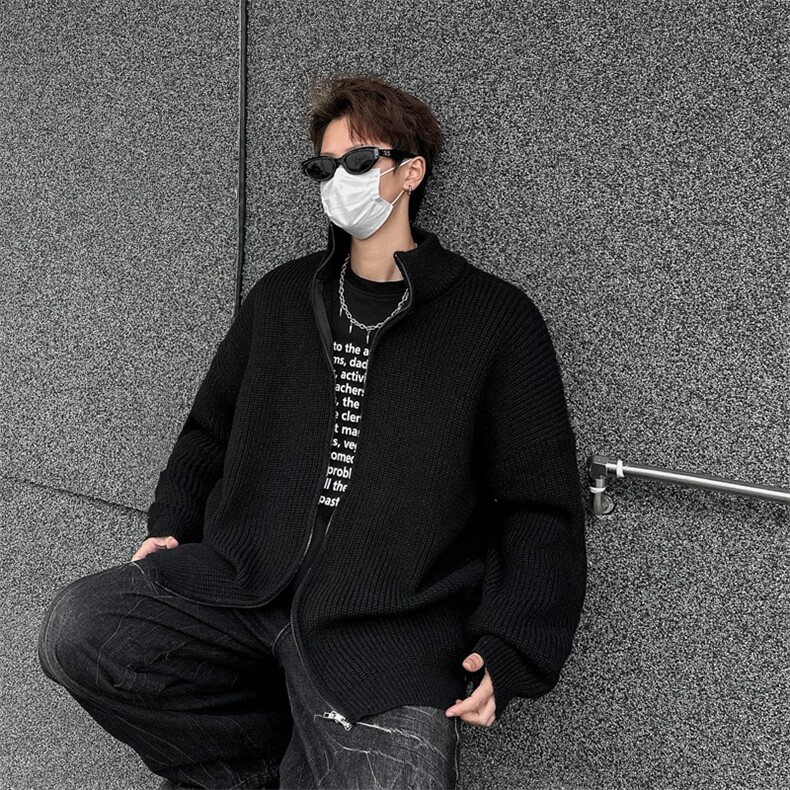复古针织开衫男士秋季新款轻熟风潮牌高级感休闲连帽外套Y503/P50,男装针织衫/毛衣,星座506