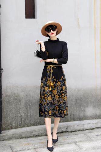 遮肚显瘦连衣裙，女装连衣裙，澳洛菲