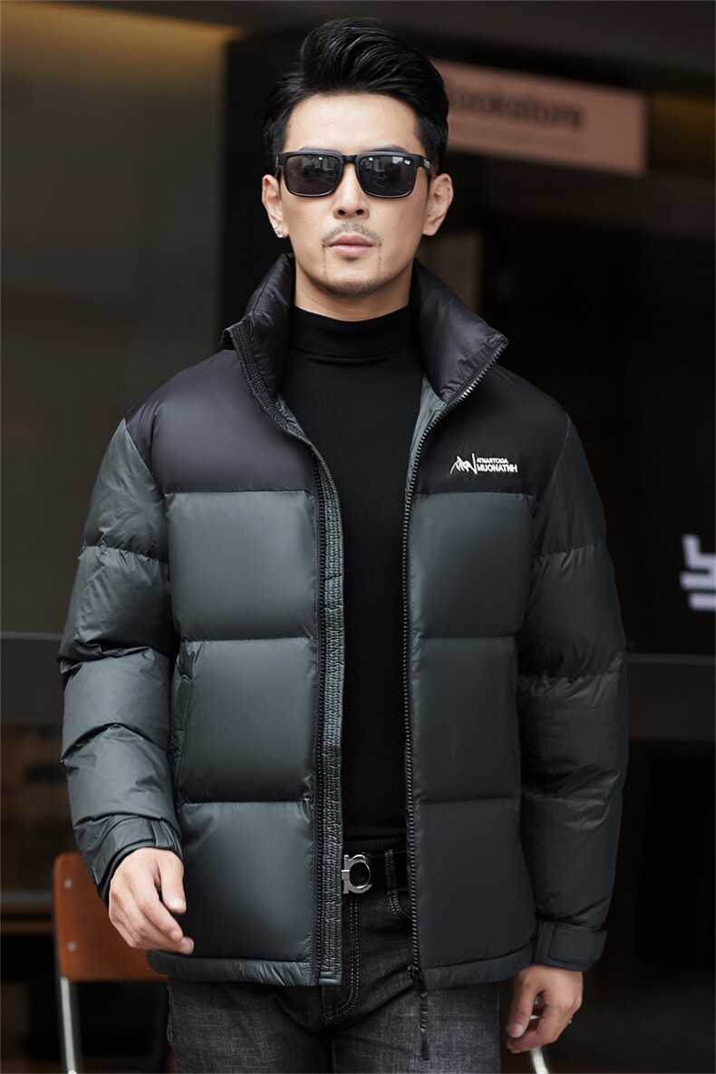 冬季白鸭绒加厚蓬松男羽绒服短款中青年休闲保暖简约防寒外套男装,男装羽绒服,钱塘6003（原4033）