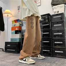 美式高街vibe直筒牛仔裤男秋冬新款设计感裤子潮牌长裤N8134-P46，男装牛仔裤，星座1008-2