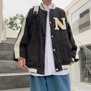 港风棒球服ins潮牌宽松复古撞色机车夹克美式外套秋季 W1271-P59图片