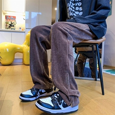 2024冬季雪尼尔裤垂感直筒阔腿休闲裤男313A-1-NK74-P65控78，男装休闲裤，星座808A-1