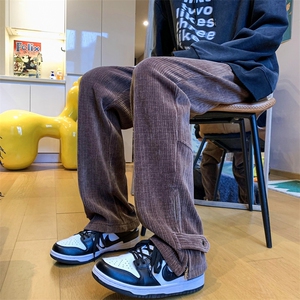 2024冬季雪尼尔裤垂感直筒阔腿休闲裤男313A-1-NK74-P65 控78图片