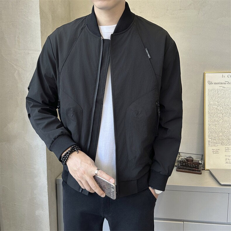 1809P95春款棒球领拉条夹克外套现货，男装夹克，星座414（原B263）