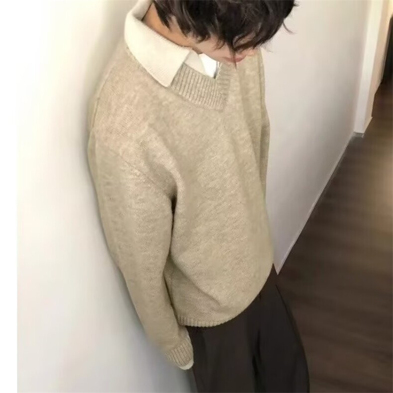 网现货polo领毛衣宽松慵懒美式复古秋季冬翻领针织衫B55-P60,男装针织衫/毛衣,星座910-1