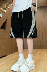 夏季休闲短裤男潮流时尚斜条纹五分裤户外宽松沙滩裤-L39-P28，男装牛仔裤，星座310B
