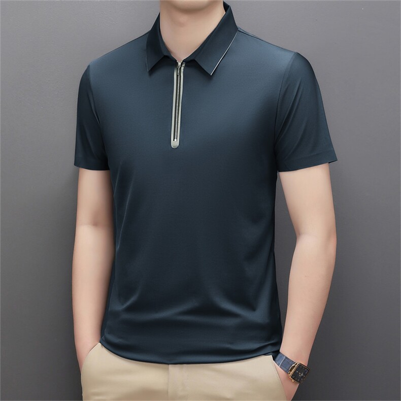 男士2023年夏季新款百搭T恤男短袖商务休闲中老年爸爸装体恤男，男装T恤，电商B360