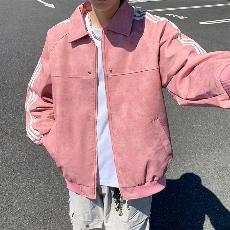 翻领晕染水洗皮衣夹克高级感工装外套JK06625-P80,男装皮衣,星座308B-2