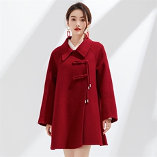 时尚女装双面呢大衣优雅显瘦长袖外套高品质保暖毛呢大衣，女装双面呢大衣，阿吉丽克