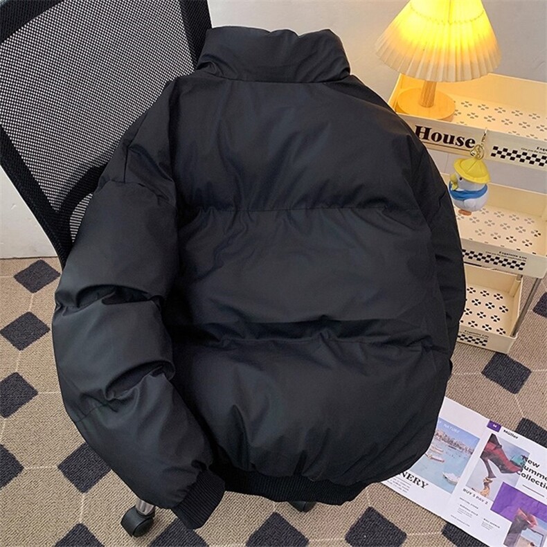 现货5W件冬季三防重磅硬挺boxy短款羽绒立领PU皮棉衣外套加厚棉服,男装棉衣,电商A486-1
