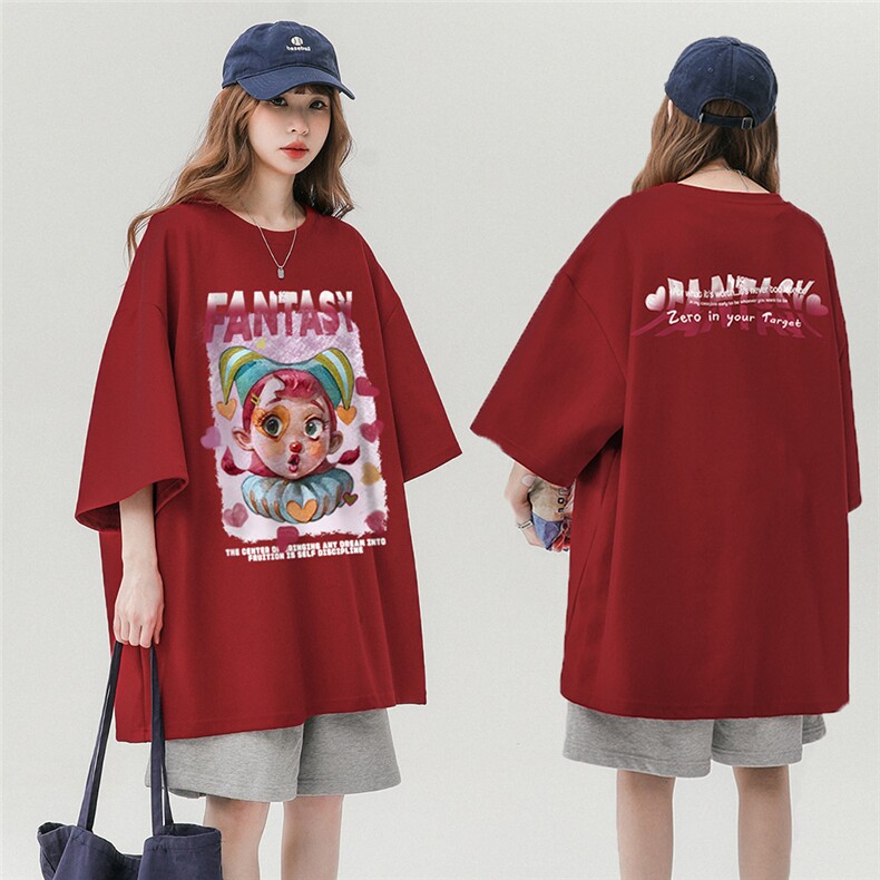 中性风23新款夏季百搭100棉卡通印花潮牌短袖T恤T6078P25控38,男装T恤,电商A268