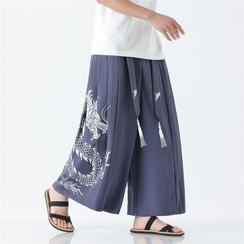 夏季新款 大码风汉服飘带改良宋裤男女裙裤阔腿裤潮 K259/P85图片