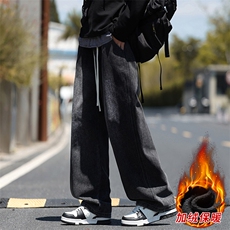 冬季加绒加厚牛仔裤男棉裤秋裤保暖抗寒宽松直筒裤子113-1-P46，男装牛仔裤，星座1006-1
