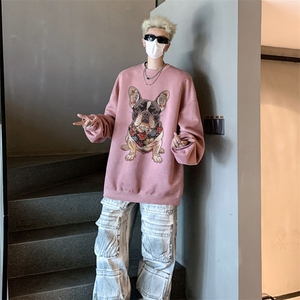 秋装复古美式水洗做旧重磅麂皮绒卫衣301B-JB1501-p45图片