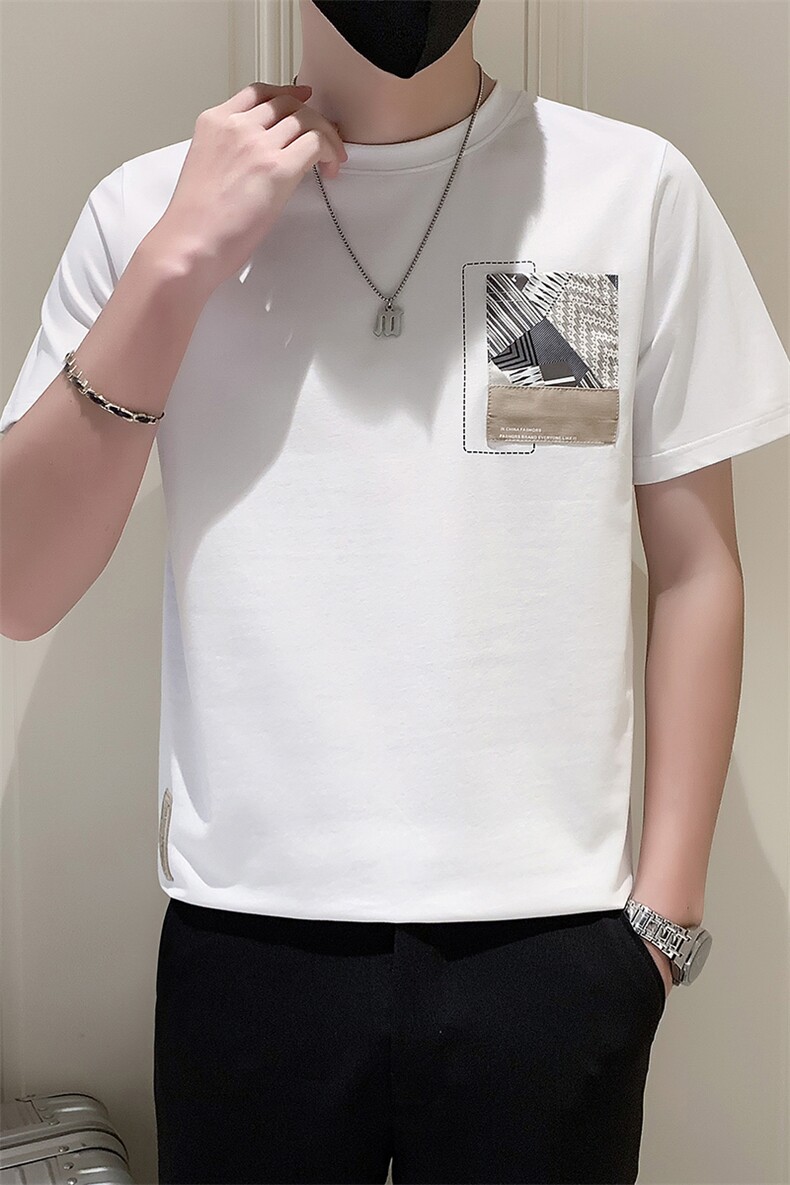 社会小伙2025新款夏季短袖T恤男士潮牌A313-1-5806-P4868元,男装T恤,电商A313-1