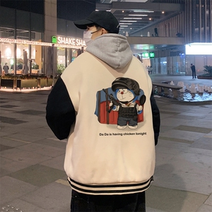 BQMF27-P90港风拼接棒球服男士棉服男棉袄男潮牌棒球服棉袄男潮牌图片