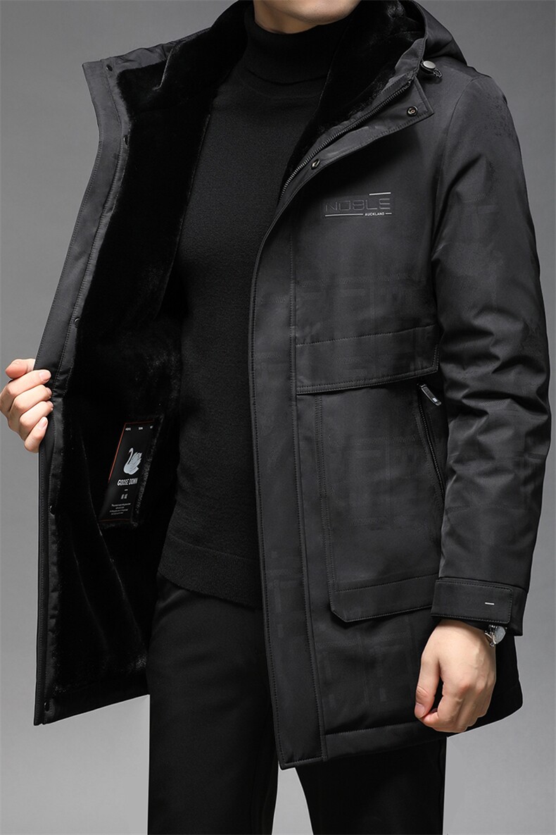 鹅绒羽绒服冬季休闲连帽中年男2023冬外套爸爸装GSNA219956-P395,男装羽绒服,电商B212（原钱塘6029）
