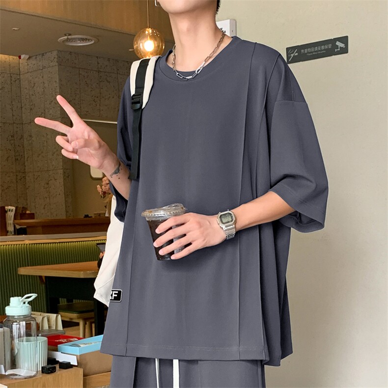 短袖t恤夏季清爽潮牌时尚百搭夏装冰丝跑步运动TT351-特批-36,男装T恤,星座718