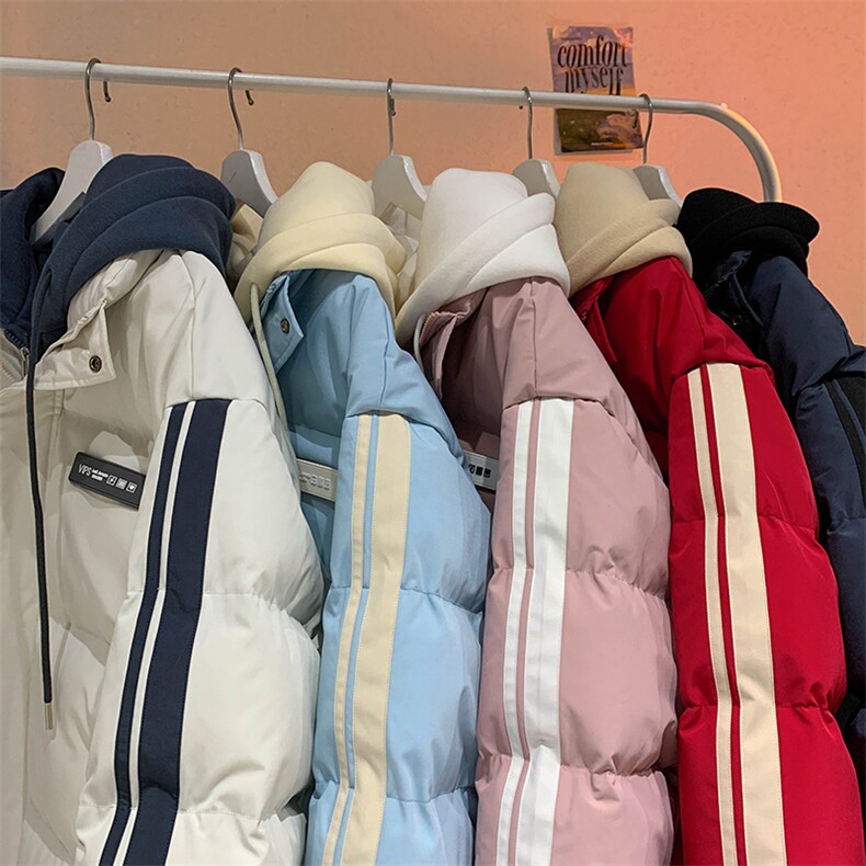 现货抖音得物供视频三防加厚羽绒假两件连帽棉衣外套棉服MY8082,男装棉衣,电商A486