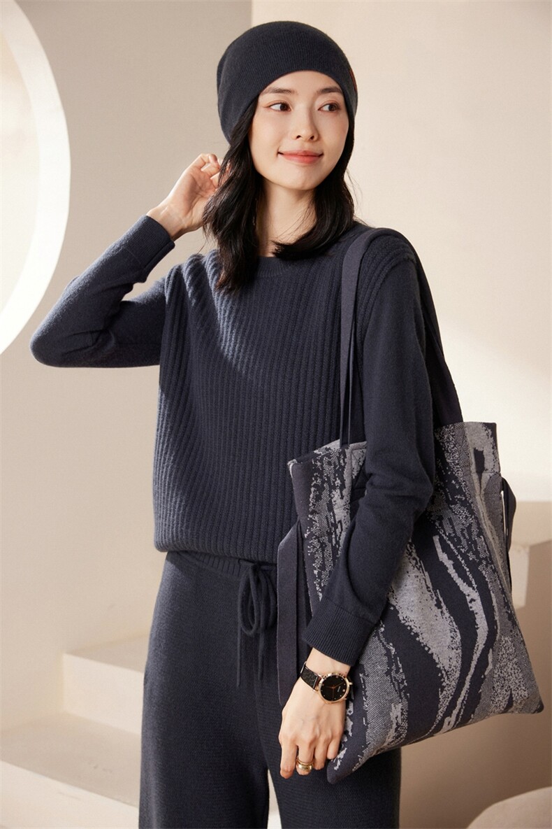 纯山羊绒马甲女圆领宽松潮流针织背心秋冬保暖无袖加厚马甲,女装马甲,江帆羊绒