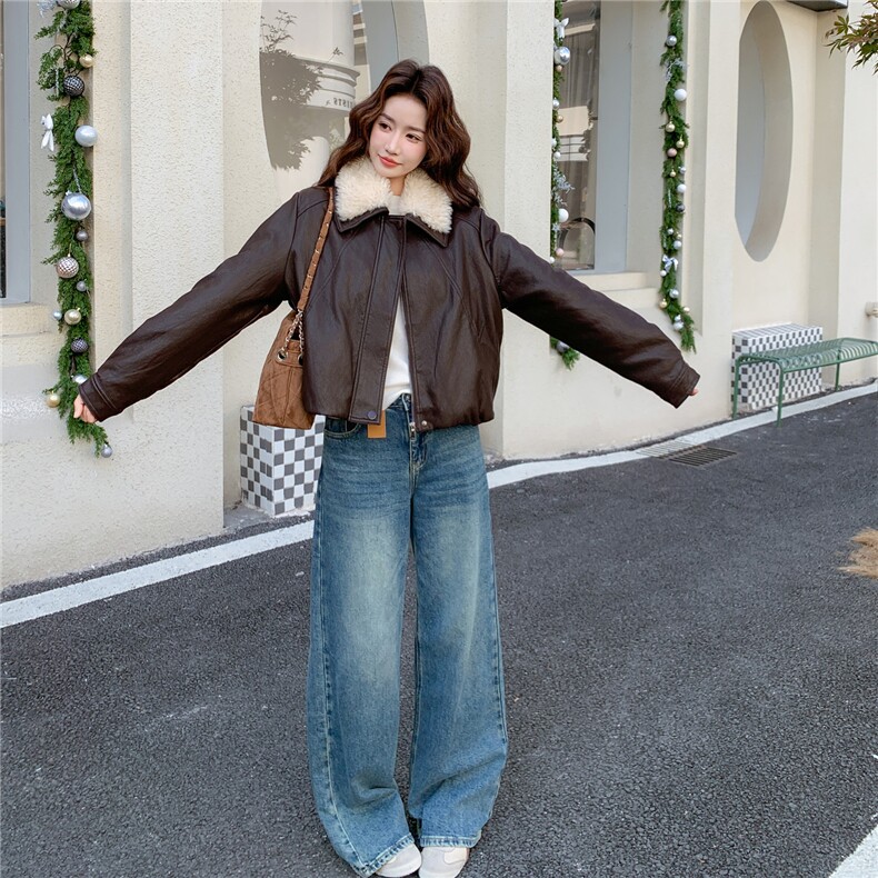 2026冬季皮衣加绒短款RF2C290-6895#-P190-K285,女装皮衣,2C290